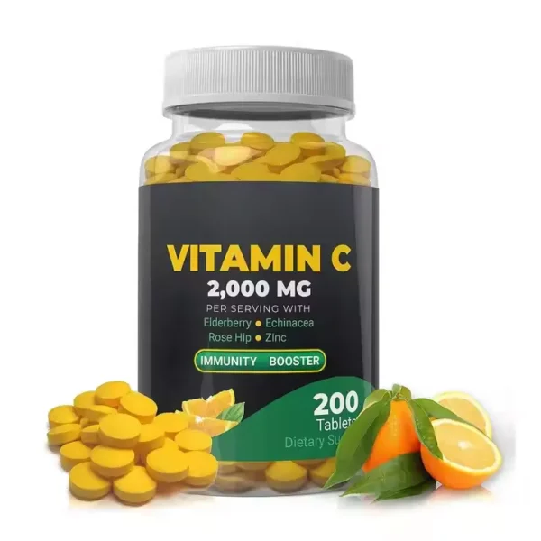 Immunity Booster Rose Hip Zinc 2000mg Vitamin C Tablets Pills
